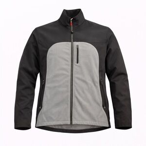 Vtg Y2K Nike Mens Full Zip Mock Neck Lined Jacket Black Gray Soft Shell Sz XL​